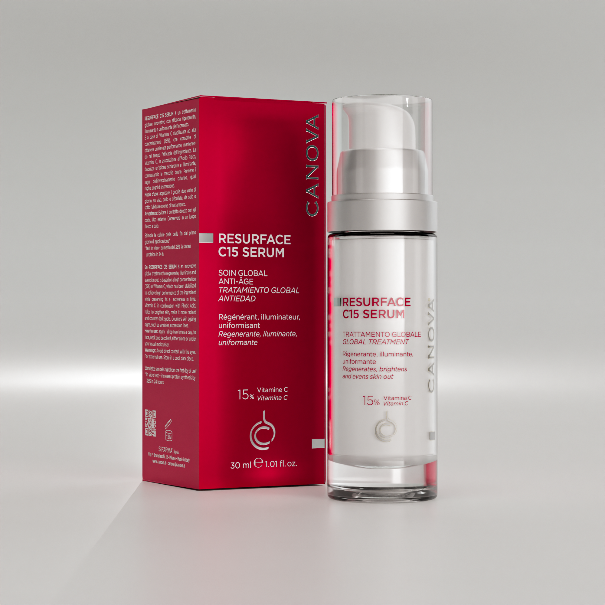 سيروم كانوفا ريسورفيس سي 15 - علاج عالمي مضاد للشيخوخة 30 مل