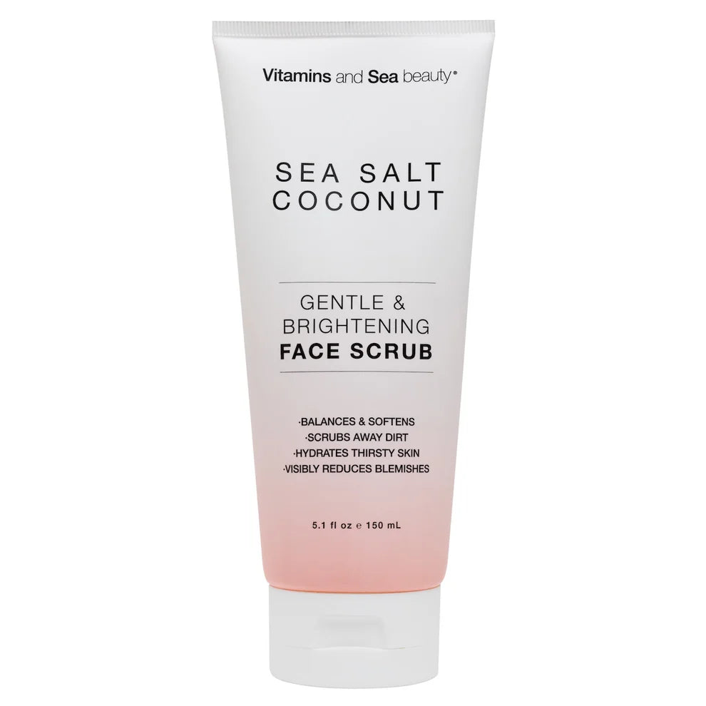 مقشر الوجه اللطيف والمشرق بملح البحر وجوز الهند وفيتامينات البحر والجمال البحري 150 مل