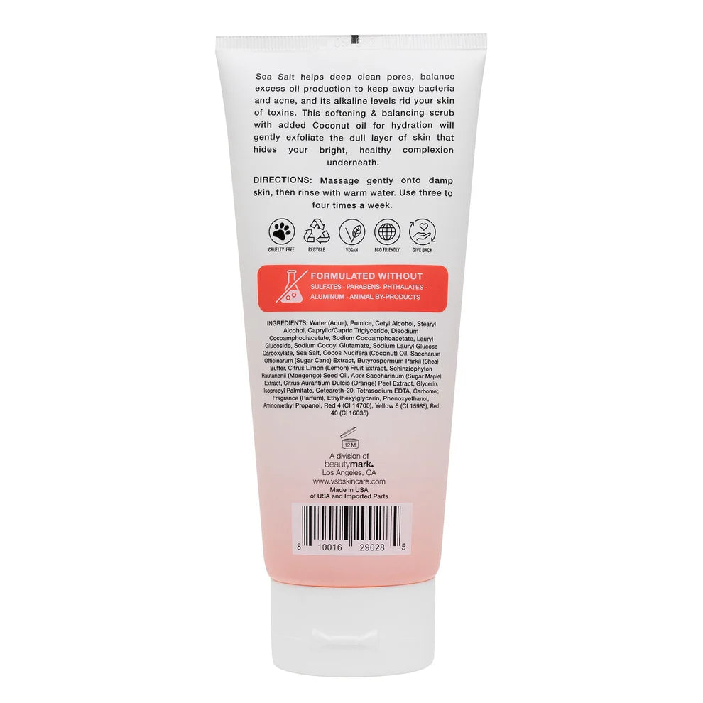 مقشر الوجه اللطيف والمشرق بملح البحر وجوز الهند وفيتامينات البحر والجمال البحري 150 مل