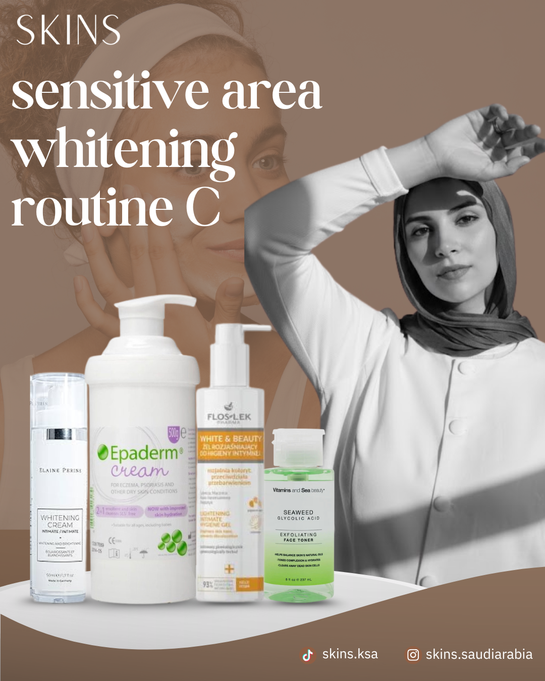 Sensitive area whitening routine C