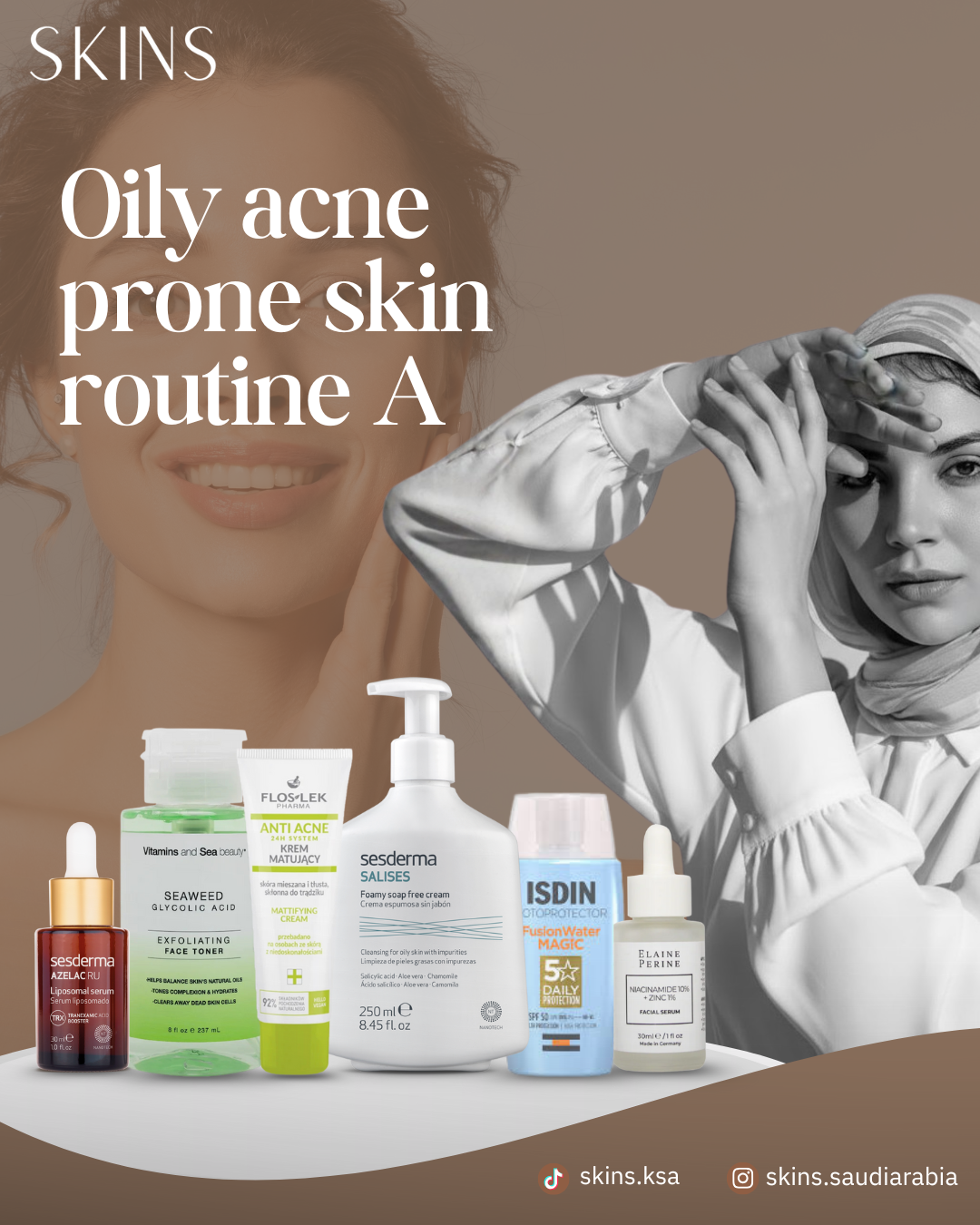 Oily acne-prone skin routine A