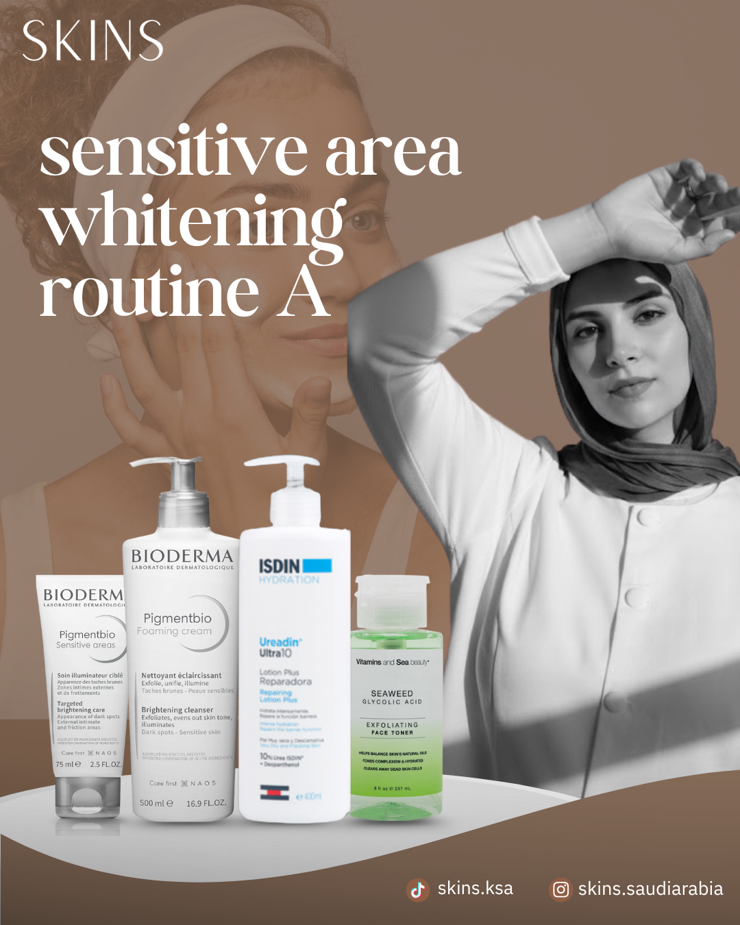 Sensitive area whitening routine A