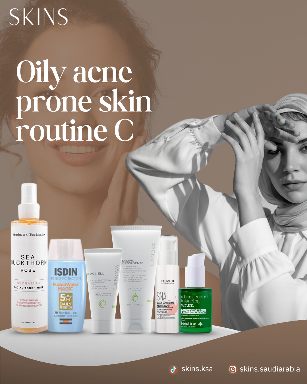 Oily acne-prone skin routine C