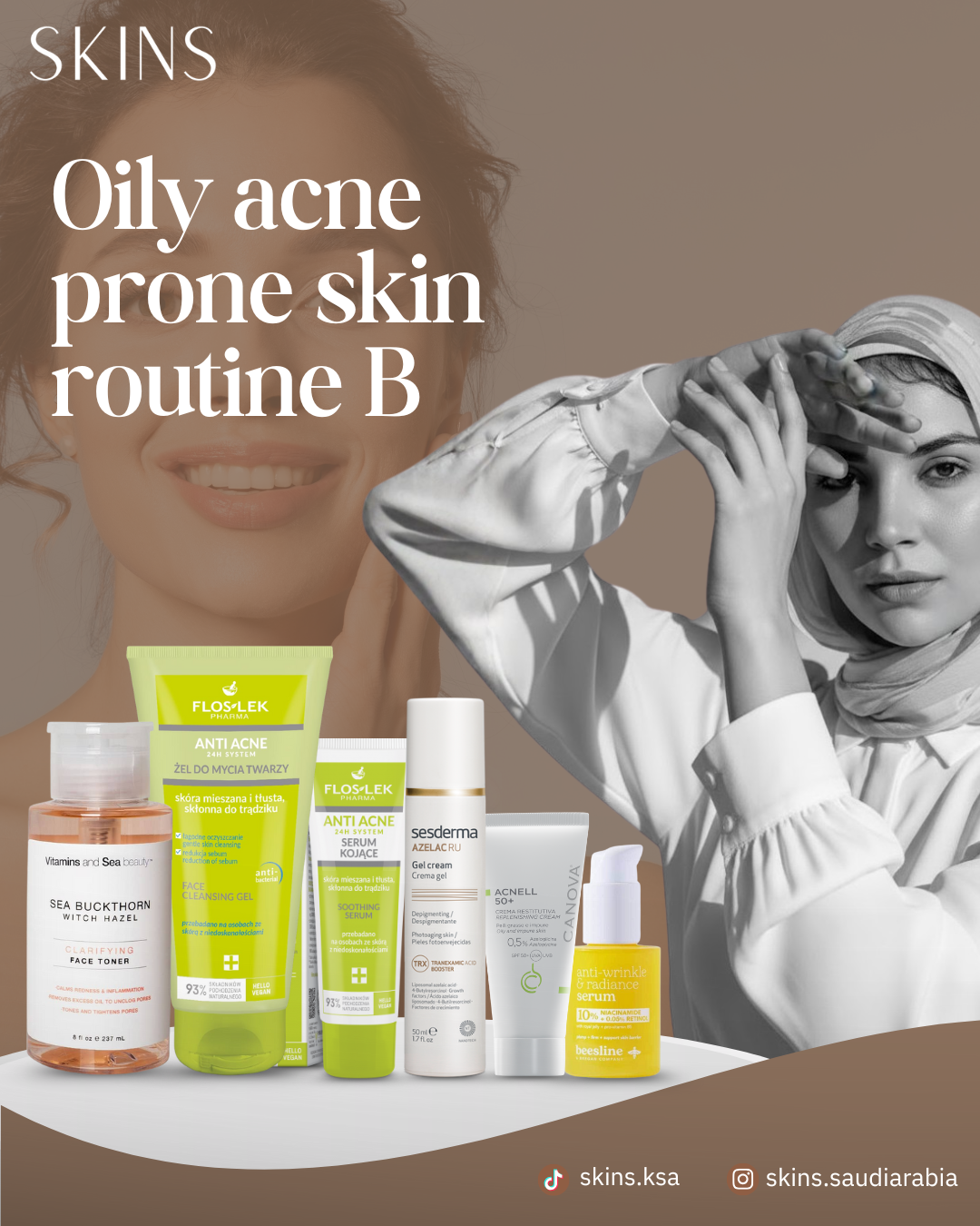 Oily acne-prone skin routine B