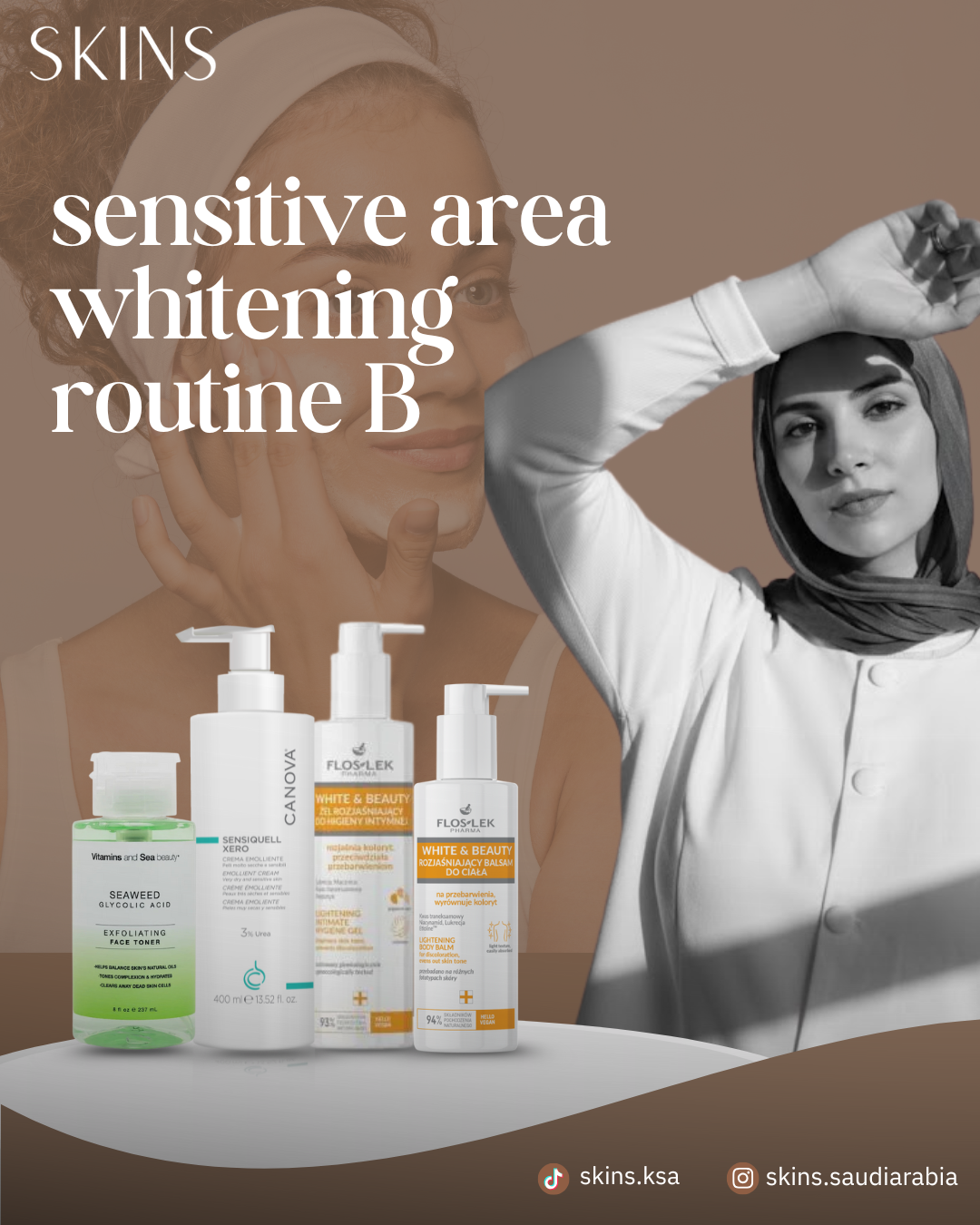 Sensitive area whitening routine B