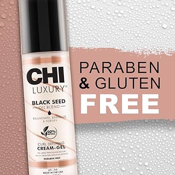 جل كريم تحديد تجعيد الشعر من تشي الفاخر بزيت حبة البركة السوداء 148 مل