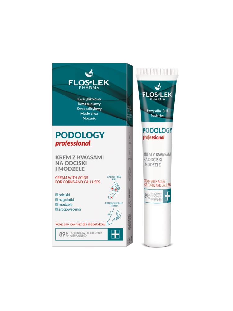 Floslek PODOLOGY PROFESSIONAL CREAM WITH ACIDS FOR CORNS & CALLUSES 15 ML
