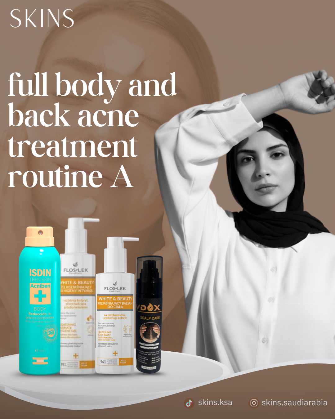 Full body and back-acne treatment routine A