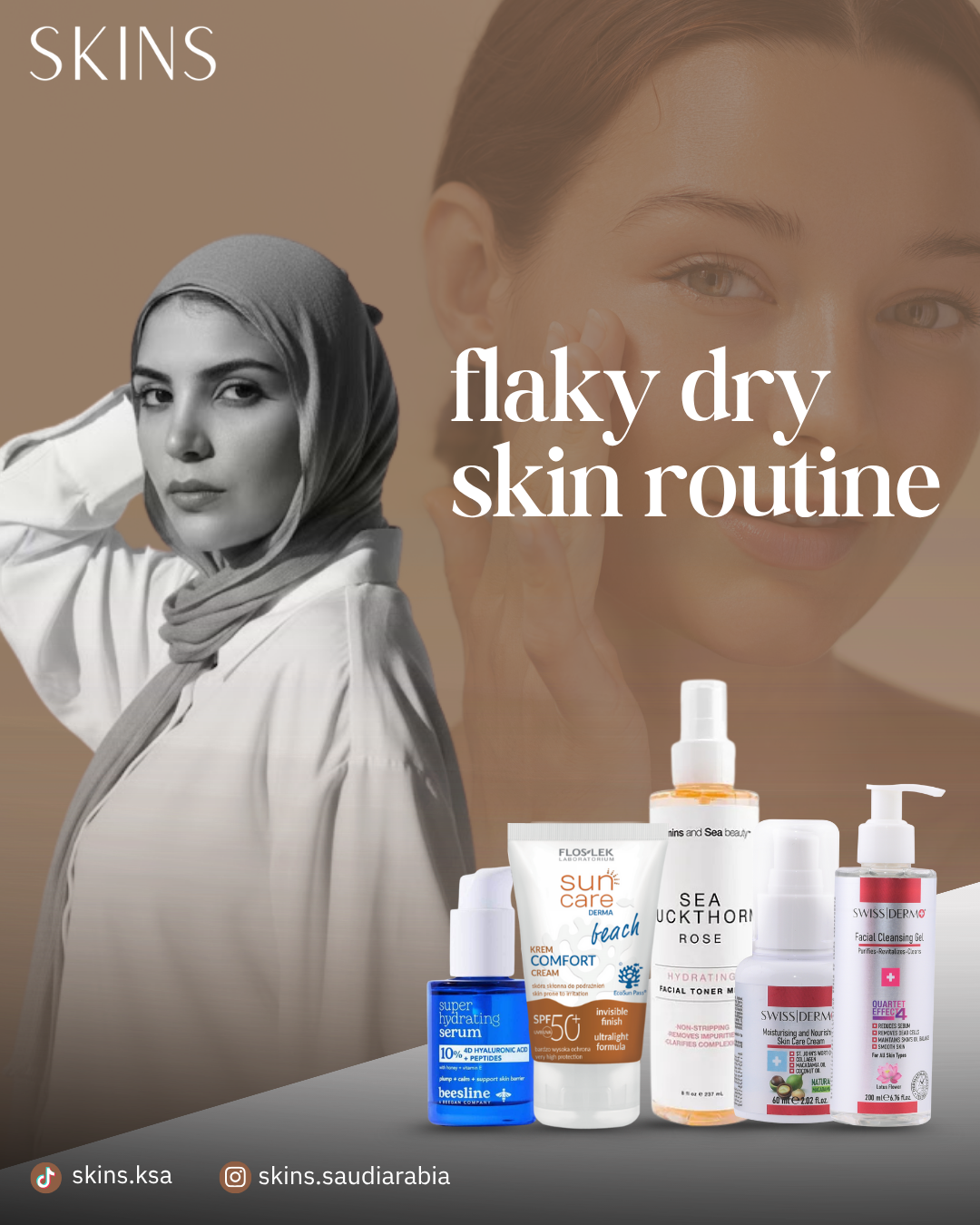 Flaky dry skin routine C
