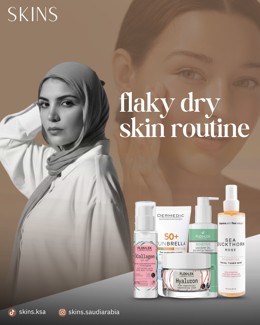 Flaky dry skin routine B